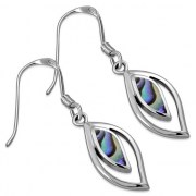 Abalone Drop Silver Earrings, e347h